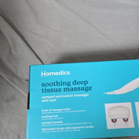 HOMEDICS SOOTHING DEEP TISSUE PERCUSSION MASSAGER WITH HEAT – BOXED