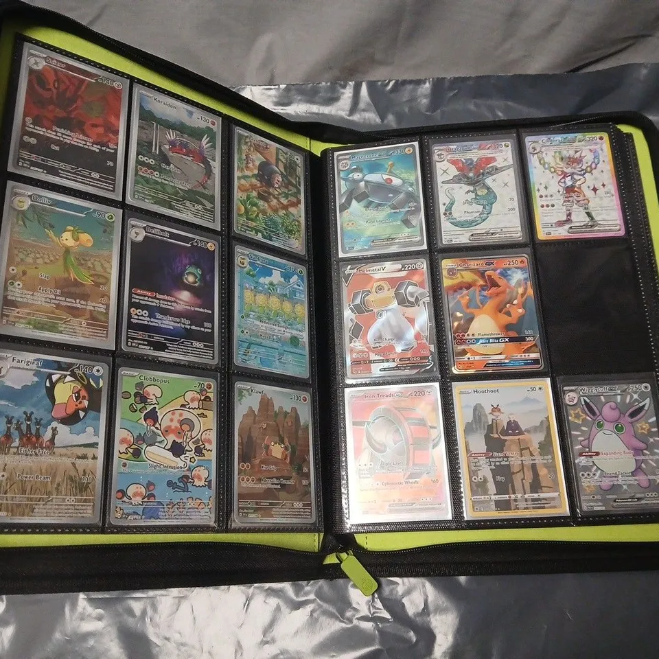 POKÉMON TRADING CARDS BINDER – LIME GREEN CARD GUARDIAN BINDER WITH SLEEVED CARDS