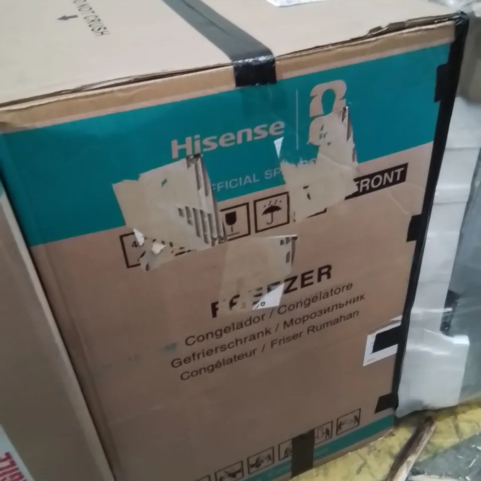 BOXED HISENSE FV105D4BC21 55CM WIDE UNDER-COUNTER FREEZER - STAINLESS STEEL LOOK