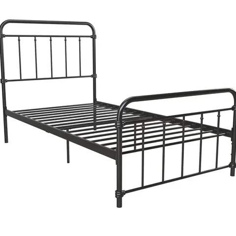 BOXED WALLACE METAL BED BLACK, SINGLE (1 BOX)