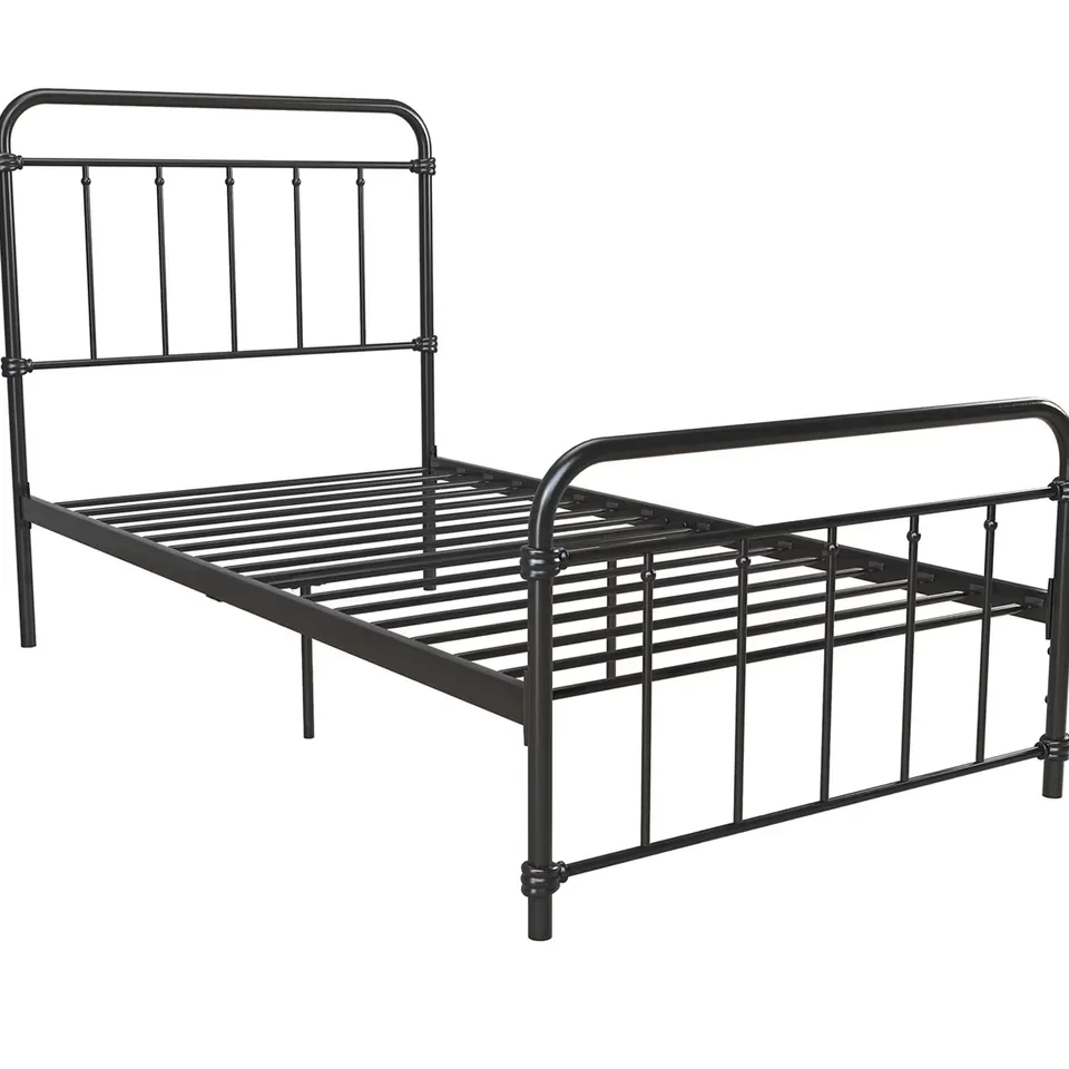 BOXED WALLACE METAL BED BLACK, SINGLE (1 BOX)
