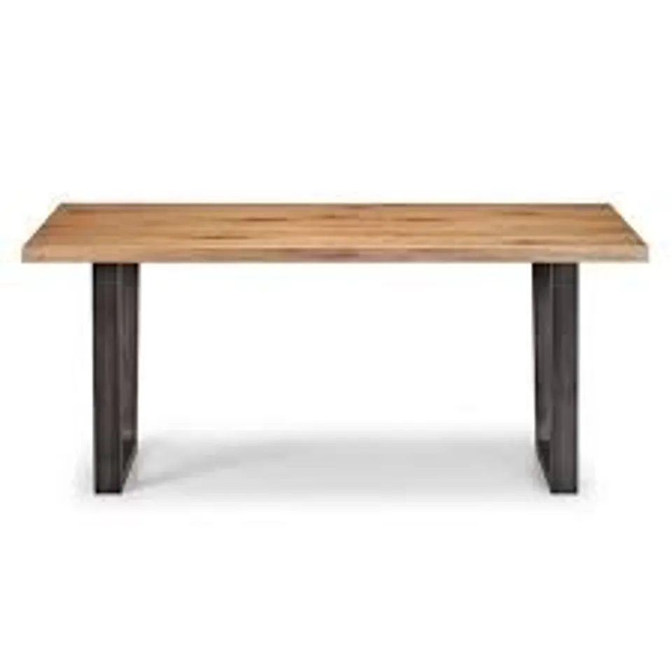 BOXED JULIAN BOWEN BROOKLYN DINING TABLE - OAK/GUNMETAL (1 BOX)