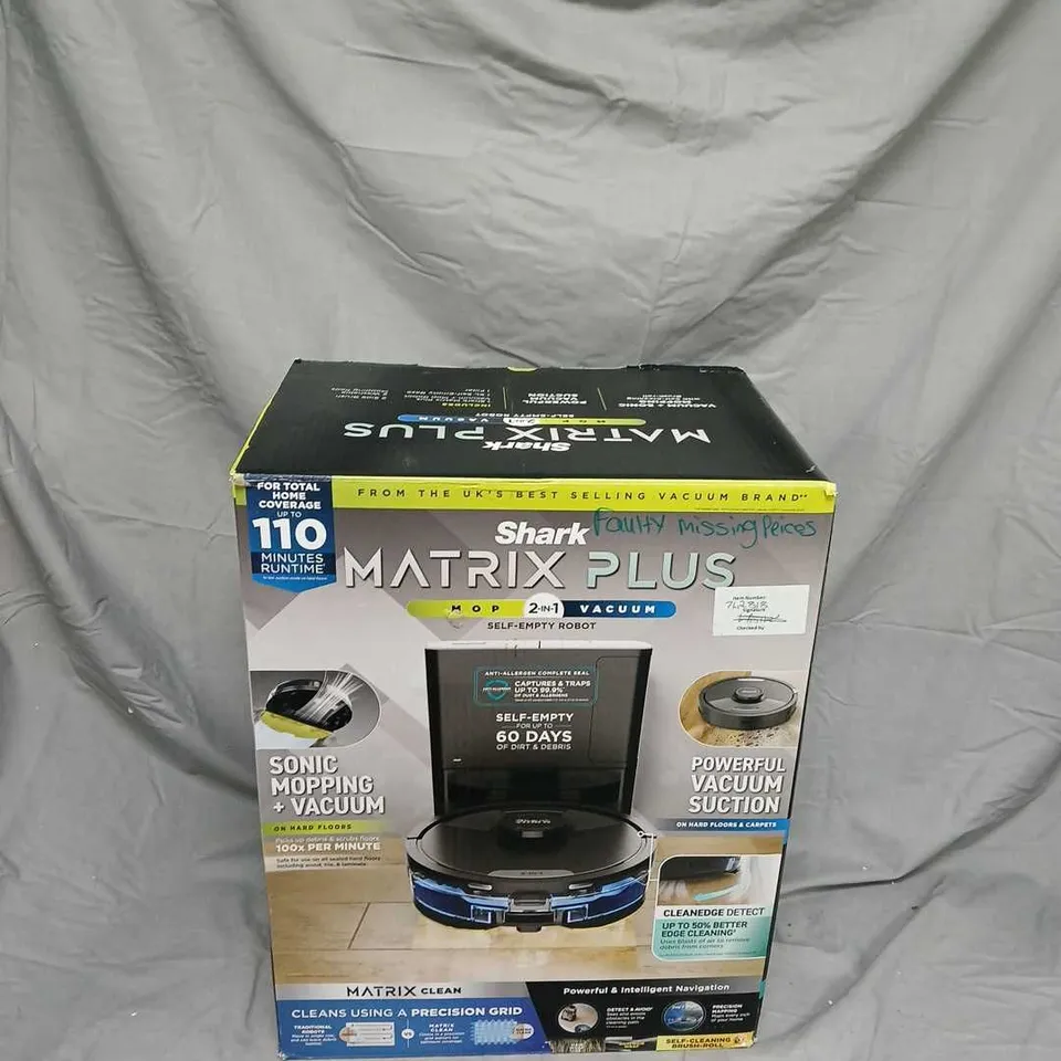 SHARK MATRIX PLUS 2-IN-1 SELF-EMPTY ROBOT VACUUM & MOP – BOXED