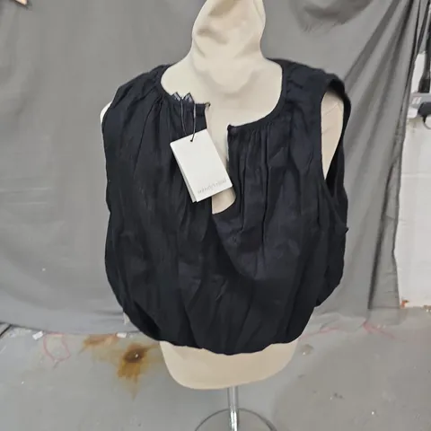 NOBODY'S CHILD SLEEVELESS BLACK TOP – UK 10 (EU 36, USA 5)