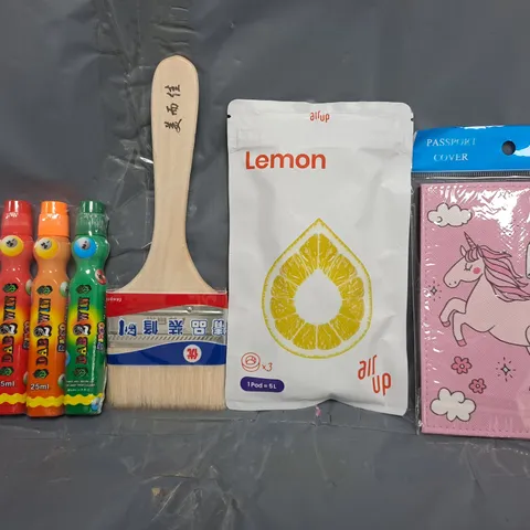 APPROXIMATELY 20 ASSORTED HOUSEHOLD ITEMS TO INCLUDE AIR UP POD, PASSPORT COVER, ETC