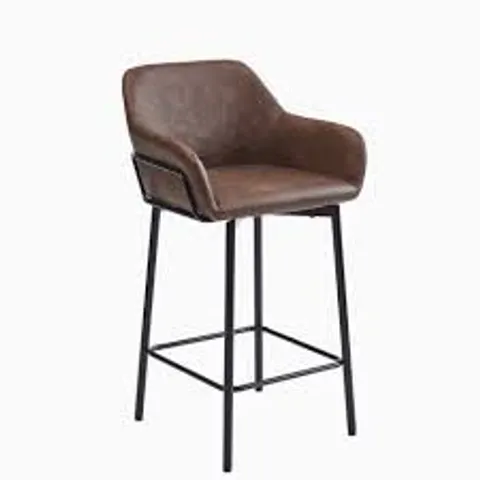 BOXED LAURA JAMES REAGAN BAR STOOL - SADDLE BROWN (1 BOX)