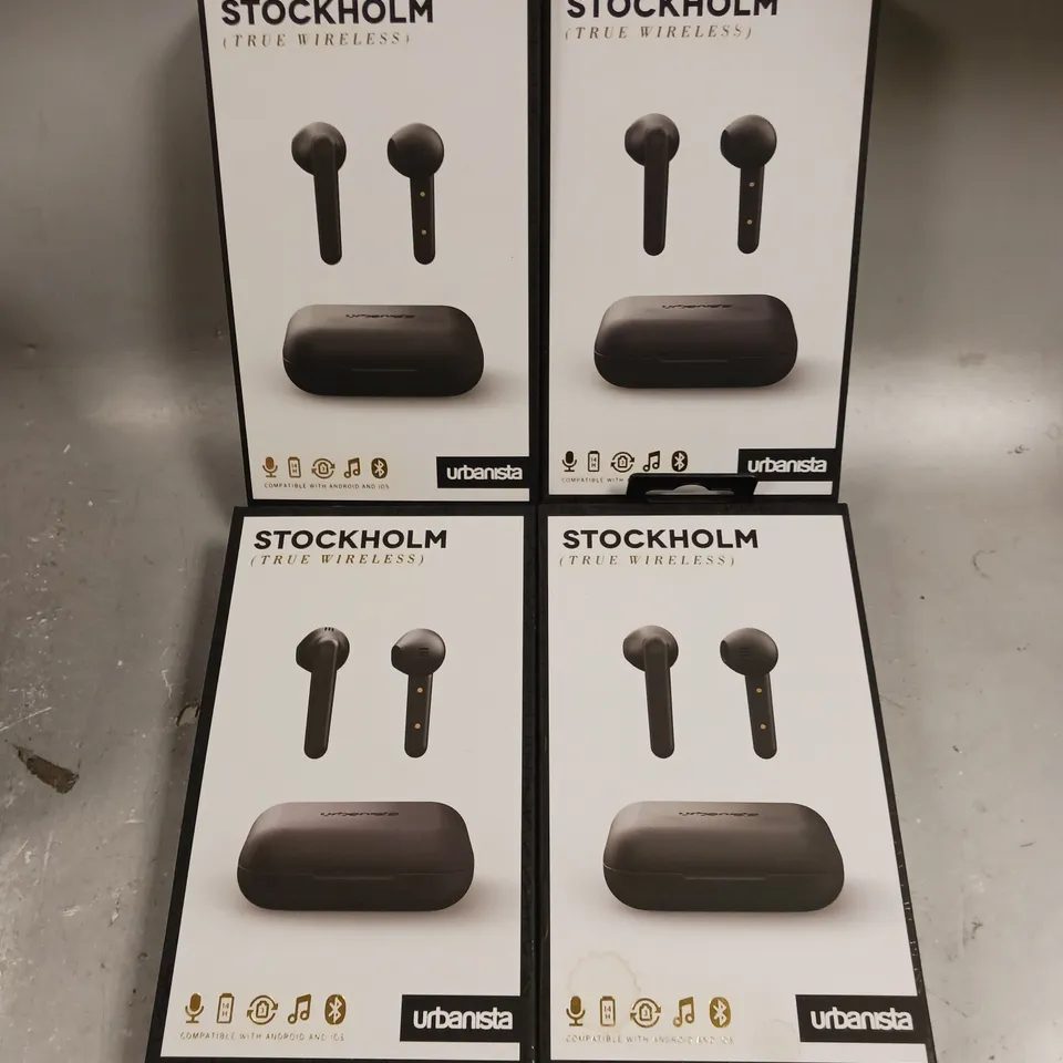 4 X BOXED URBANISTA STOCKHOLM TRUE WIRELESS EARPHONES 