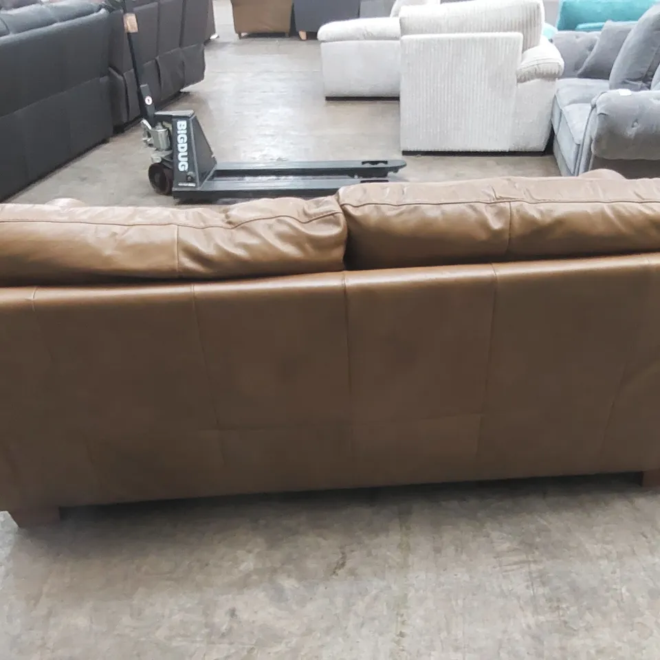 BAILEY 3 SEATER LEATHER SOFA - TAN RRP £879