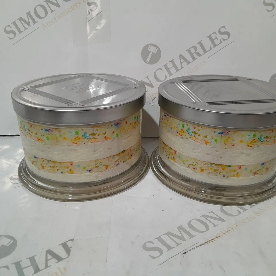 HOMEWORX SET OF 2 BIRTHDAY CAK SCENTED CANDLES 