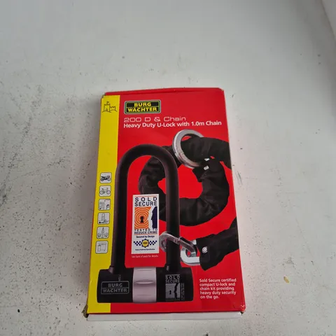 BURG-WÄCHTER 200D U-LOCK WITH 1.0M CHAIN – HEAVY DUTY SECURITY LOCK (BOXED)