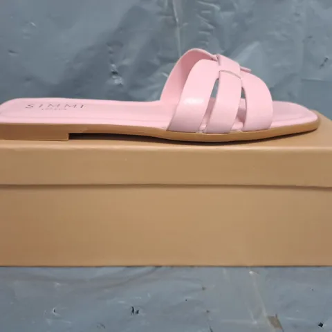 BOXED PAIR OF SIMMI LONDON OPEN TOE SANDALS IN PINK SIZE 5