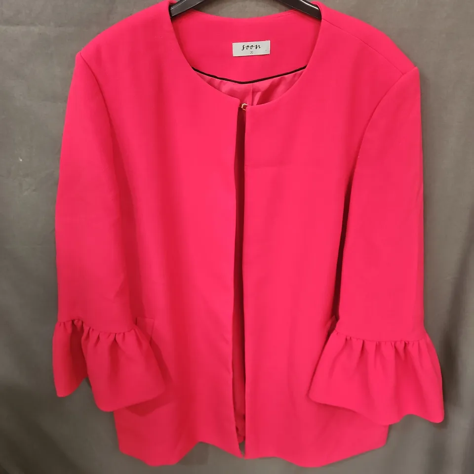 SOON PINK JACKET, UK SIZE 20