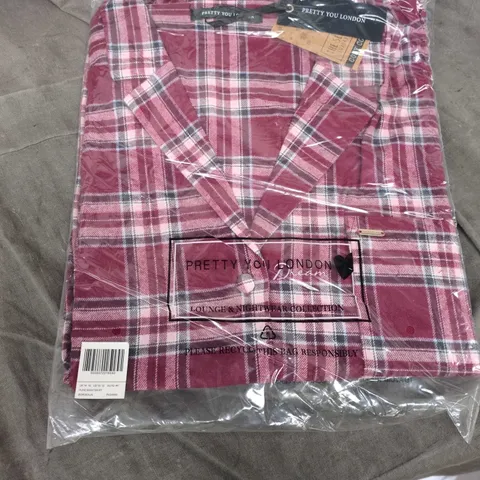 PRETTY YOU LONDON LOUNGE & NIGHTWEAR PINK PLAID SHIRT – NEW WITH TAGS 