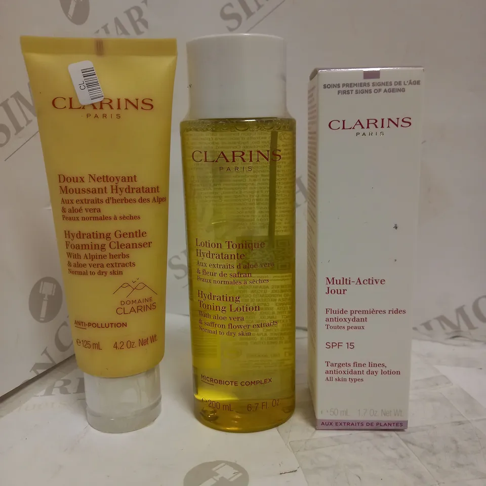 LOT OF 3 CLARINS SKINCARE ITEMS