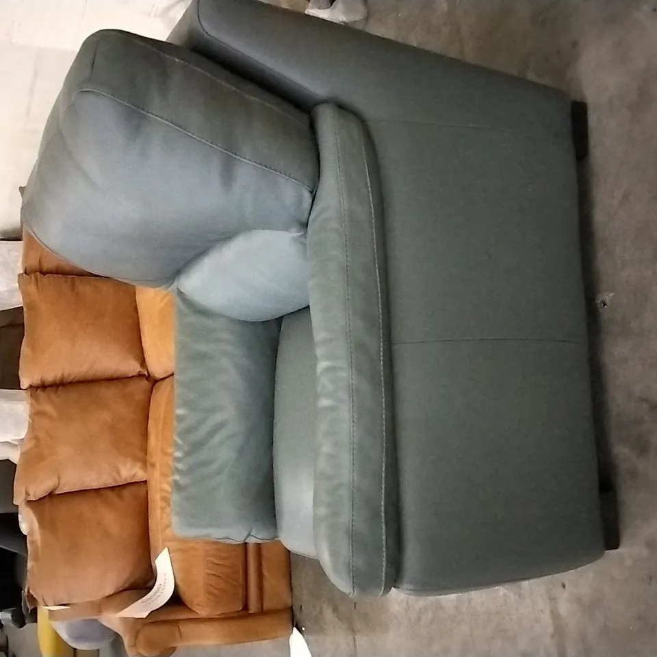 QUALITY ITALIAN DESIGNER VIRGILIO PETROL BLUE LEATHER ARMCHAIR 