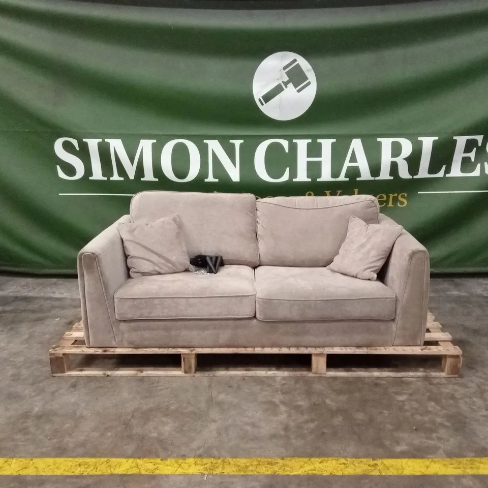 MESSINA 3 SEATER STANDARD BACK FABRIC SOFA - NATURAL RRP £649