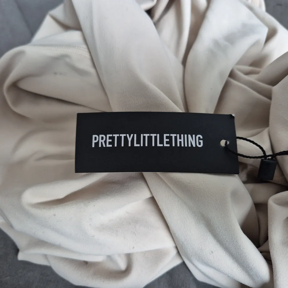 PRETTYLITTLETHING SAND HIGH-WAISTED FLARE  PANTS- SIZE UK14