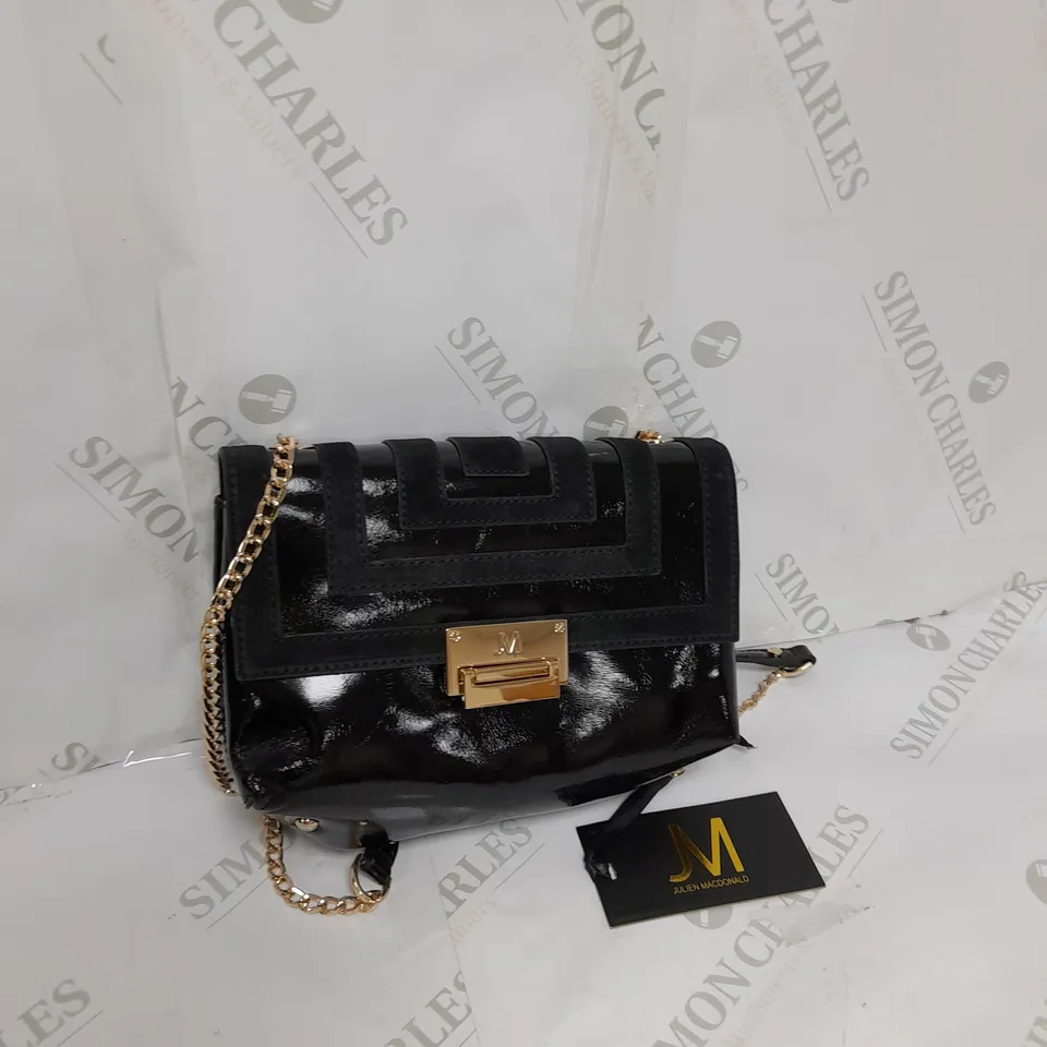 OUTLET JULIEN MACDONALD CONTRAST FLAPOVER LEATHER SHOULDER BAG