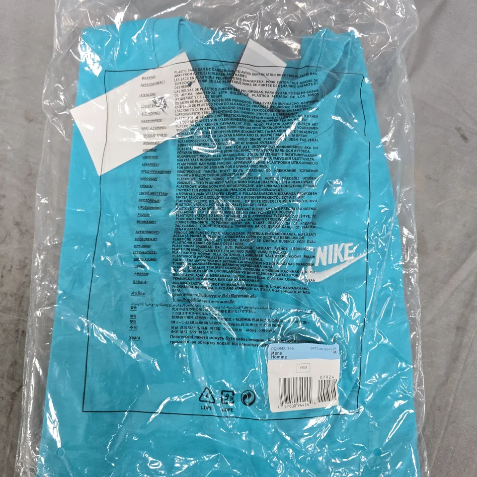 NIKE MENS T-SHIRT – TURQUOISE/BLUE, SIZE M