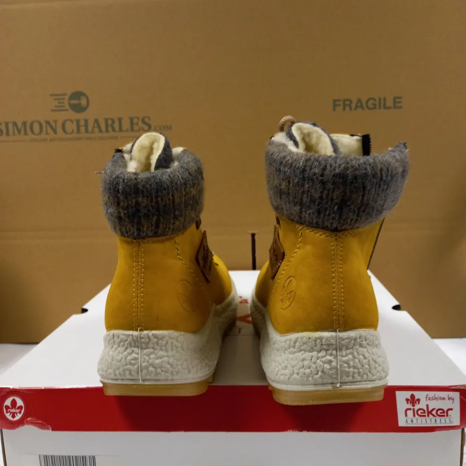 RIEKER LACE BOOT YELLOW - SIZE 6