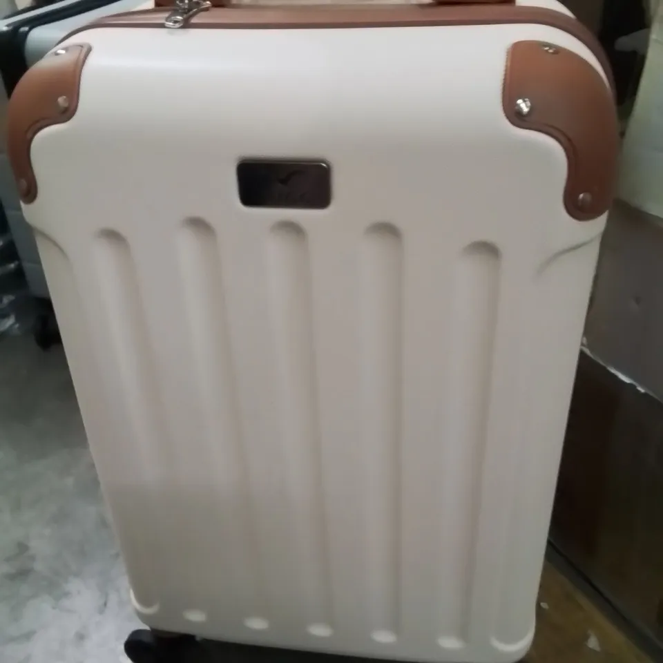 LUGG JETSET CABIN BAG CREAM WITH BROWN 