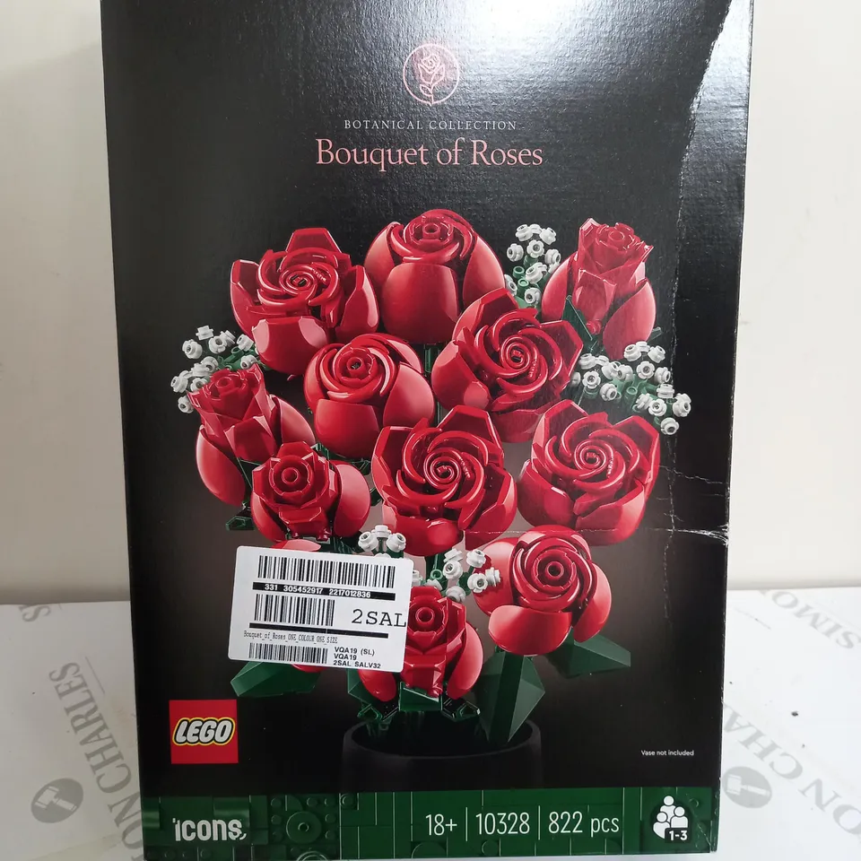 BOXED LEGO ICONS BOUQUET OF ROSES BUILDING SET 10328