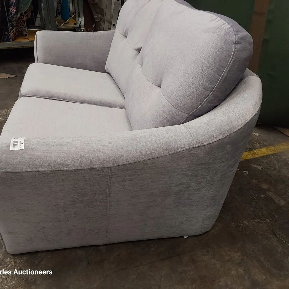 QUALITY BRITISH DESIGNER G PLAN HATTON FORMAL BACK TWO SEATER SOFA MONTILLA SMOKE FABRIC 