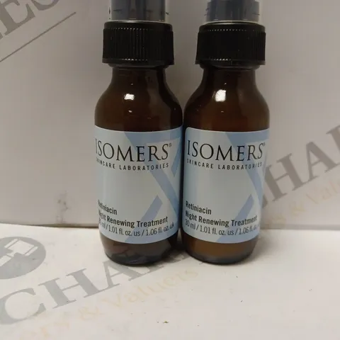 BOX OF TWO ISOMERS RETINICIAN NIGHT RENEWING TREATMENT 30ML EACH