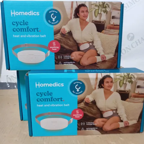 LOT OF 3 HOMEDICS CYCLE COMFORT HEAT AND VIBRATION BELTS
