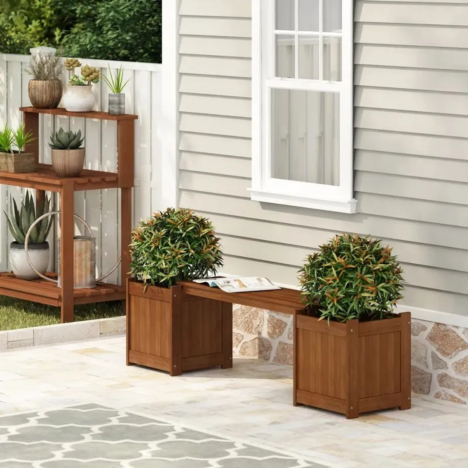 BOXED ARIANNA WOODEN PLANTER BENCH (1 BOX)