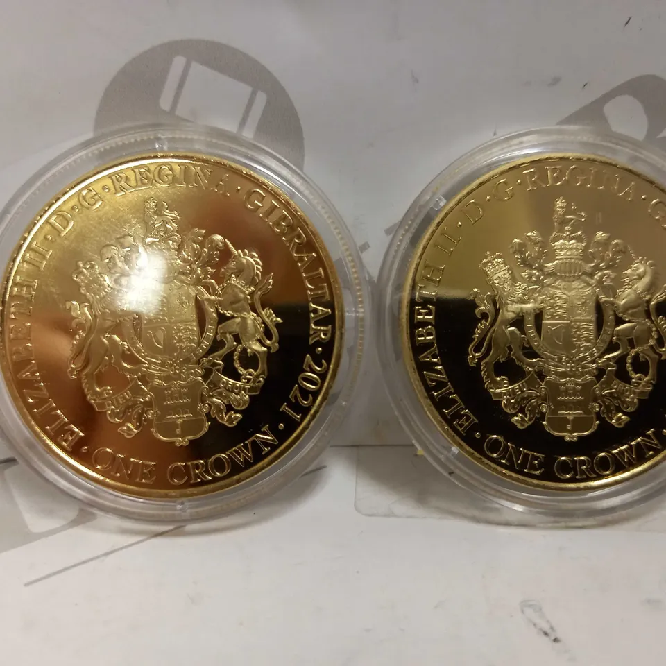 LOT OF 2 ELVIS PRESLEY ONE CROWN COINS