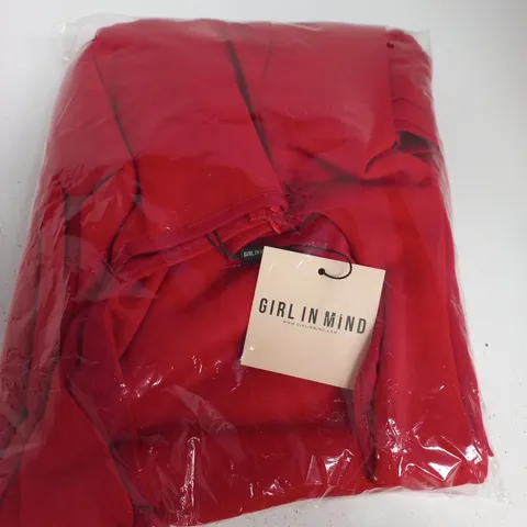 GIRL IN MIND ERICA SQUARE NECK PLEATED MIDI DRESS – RED, UK SIZE 18