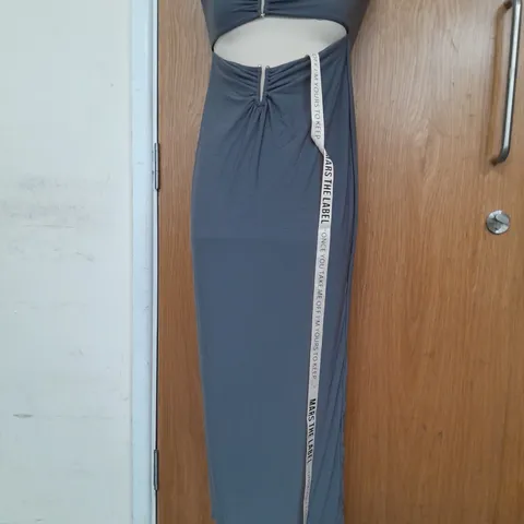 MARS THE LABEL THE RING BANDEAU MAXI DRESS IN CHARCOAL - UK 12