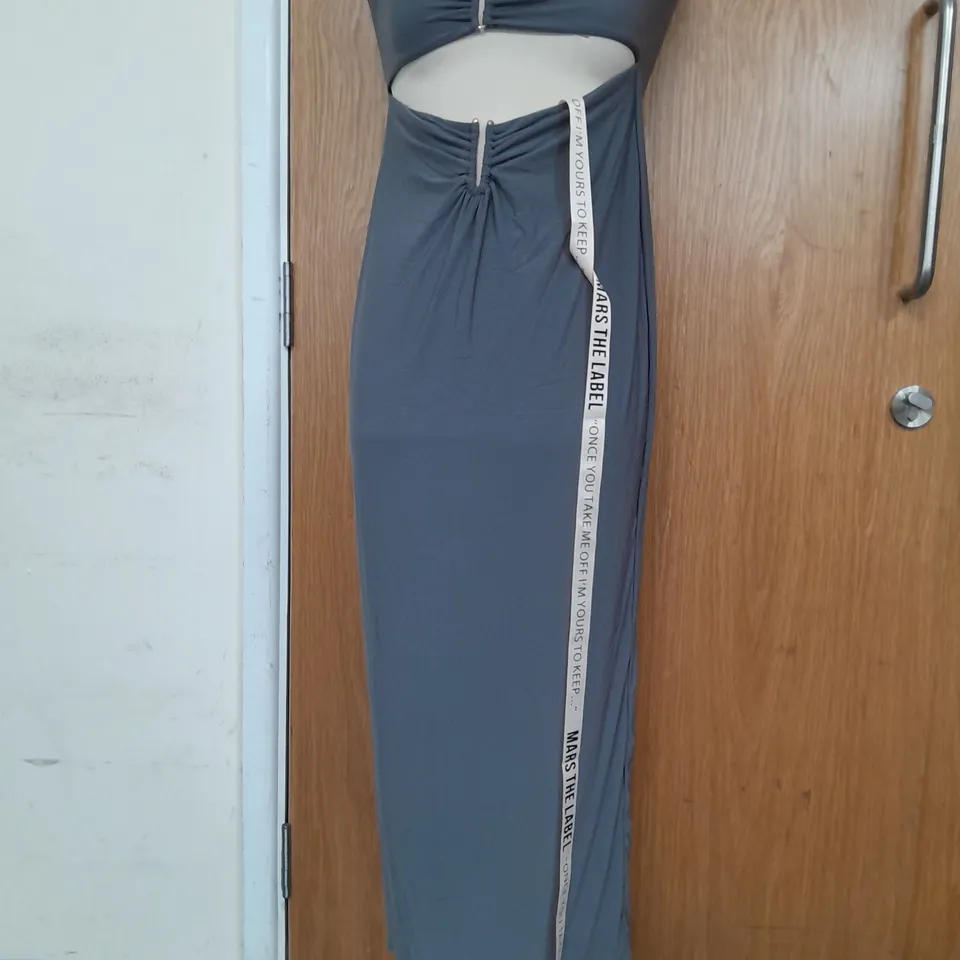 MARS THE LABEL THE RING BANDEAU MAXI DRESS IN CHARCOAL - UK 12