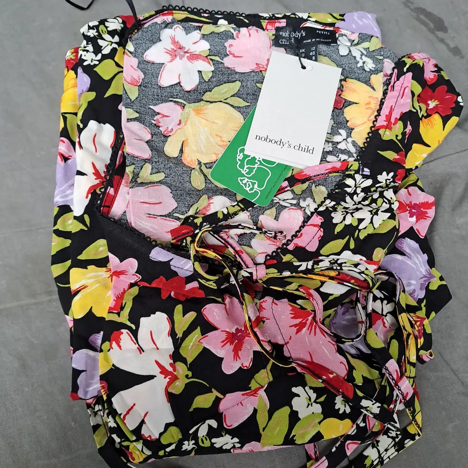 NOBODY'S CHILD PETITE LILY FLORAL MIDI DRESS - 12