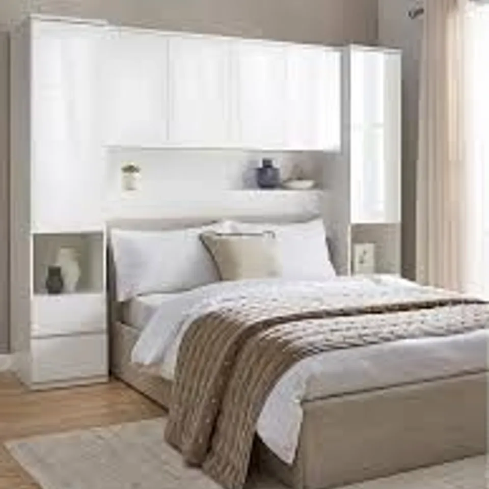 BOXED LAYTON GLOSS OVERBED UNIT - WHITE GLOSS (5 BOXES)