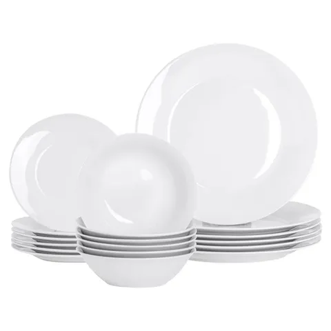 BOXED 18 PIECE PORCELAIN DINNERWARE SET - SERVICE FOR 6