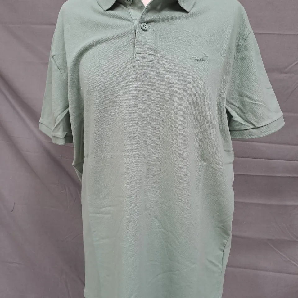 HOLLISTER ADVANCED STRETCH POLO IN GREEN SIZE LARGE