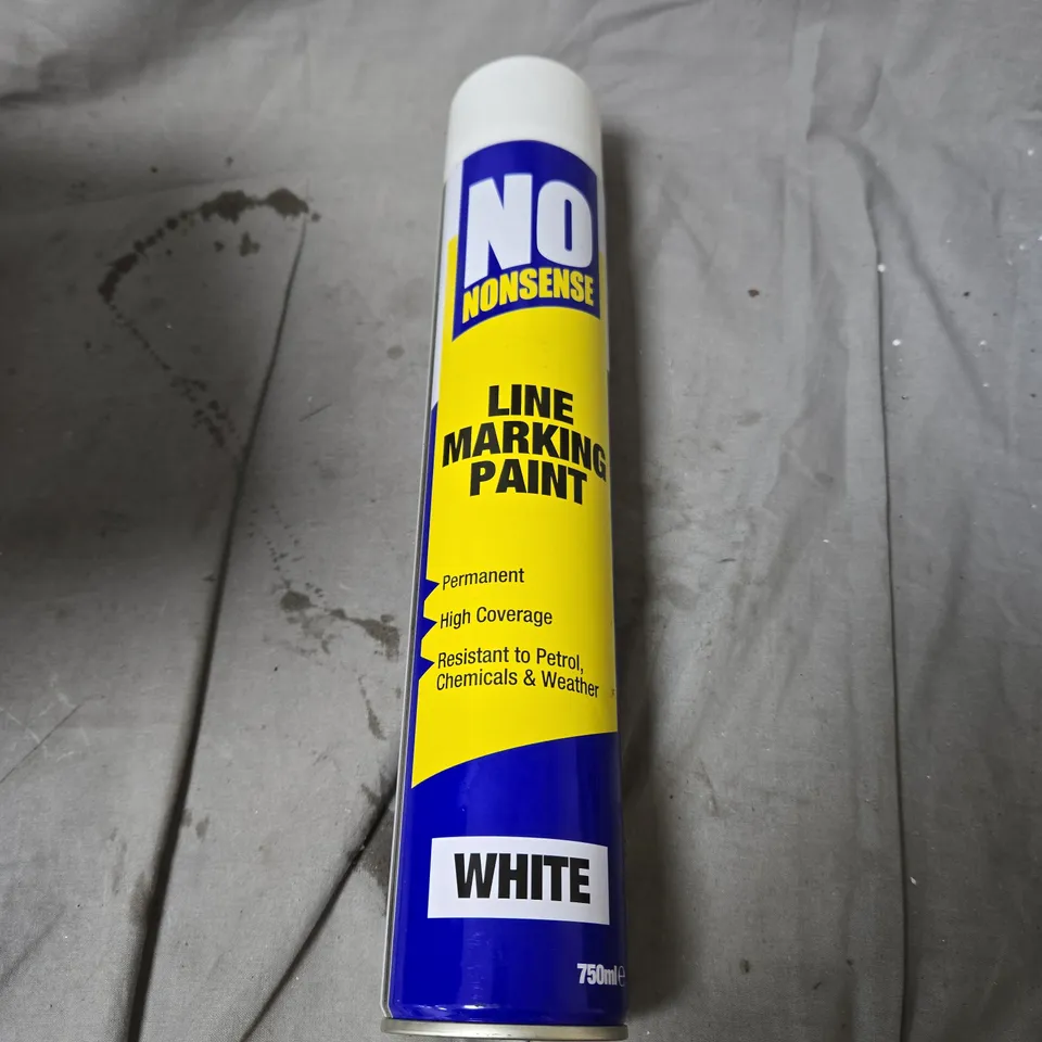 BOX OF APPROXIMATELY 10 X NO NONSENSE LINE MARKING PAINT WHITE 750ML AEROSOL