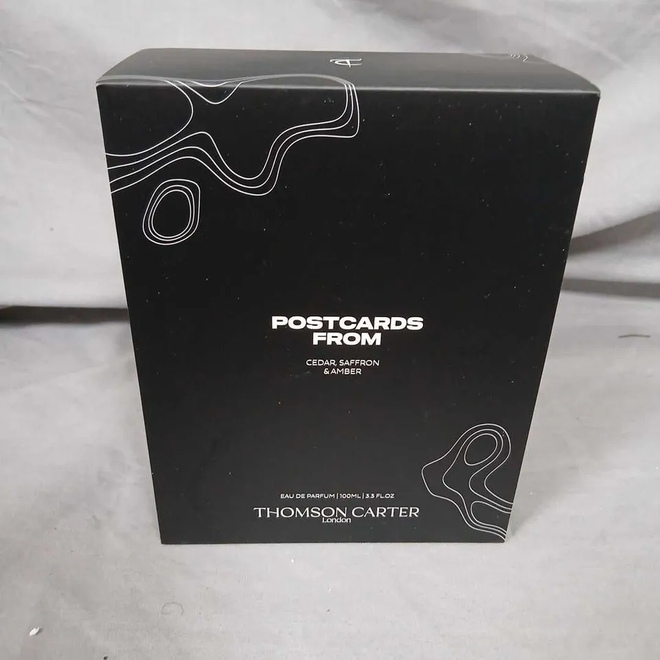 POSTCARDS FROM CEDAR, SAFFRON & AMBER EAU DE PARFUM 100ML – THOMSON CARTER LONDON (BOXED)