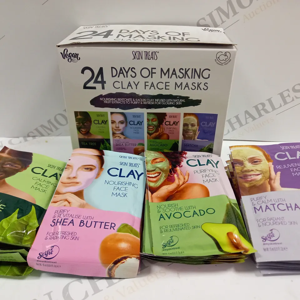 SET OF 5 APPROX 24 SKIN TREATS CLAY FACE MASKS