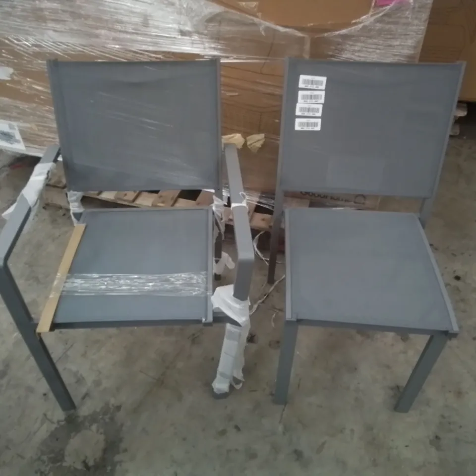 GOODHOME SET OF 4 MOOREA ALUMINIUM FRAME CHAIRS 