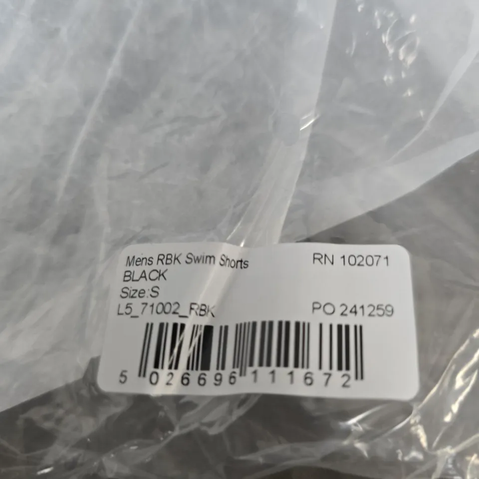 REEBOK RBK MEN'S SWIM SHORTS – BLACK, SIZE S