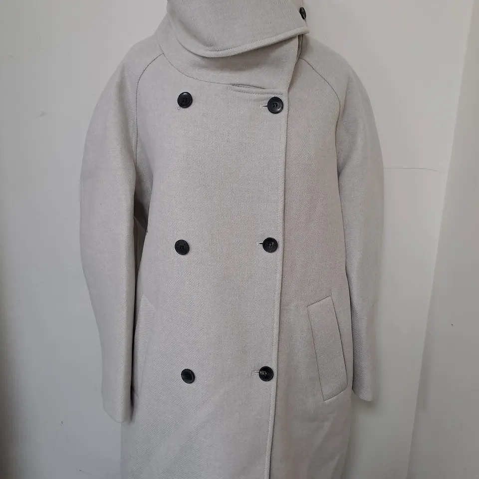 KAREN MILEN ITALIAN WOOL BLEND HIGH NECK ROUNDED COAT SIZE 8