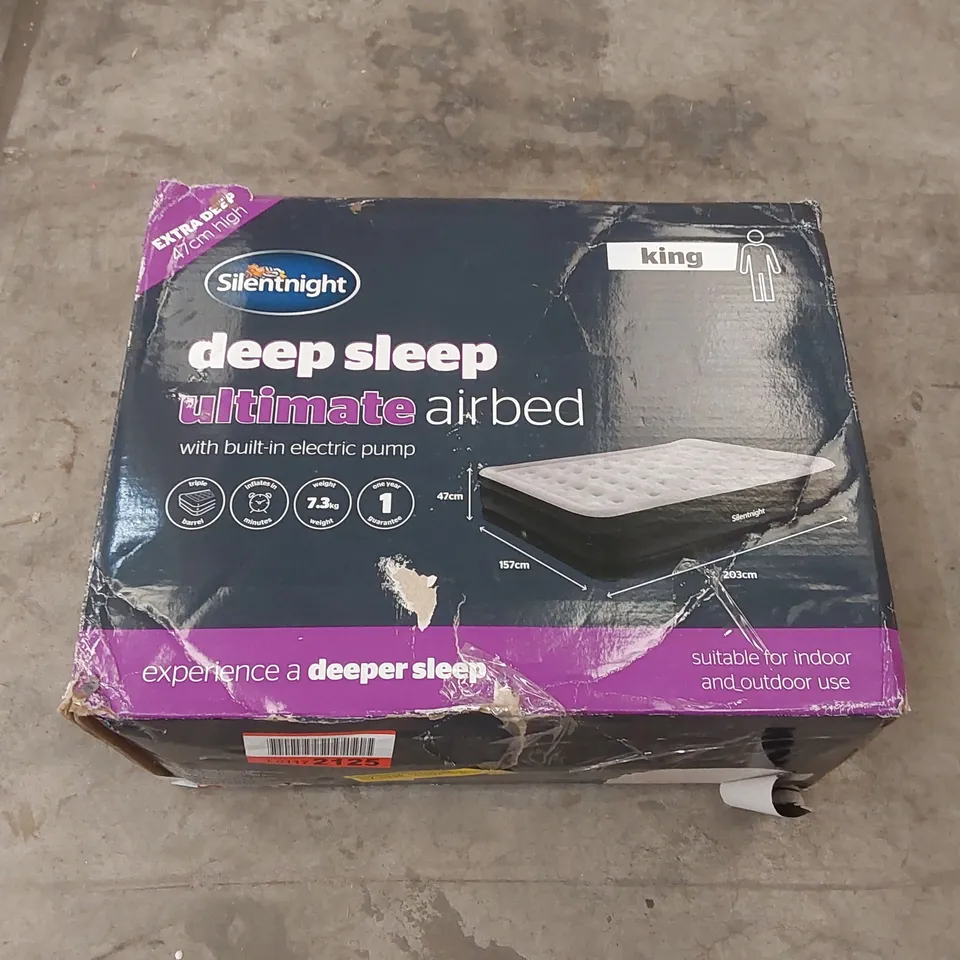 BOXED SILENTNIGHT DEEP SLEEP ULTIMATE HIGH-RISE AIRBED - KING SIZE 