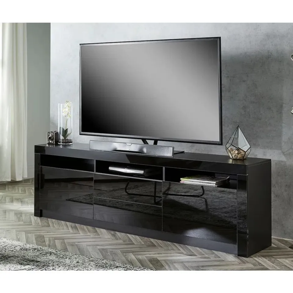 BOXED JENNINE TV STAND FOR TVS UP TO 88" BLACK (2 BOXES) 