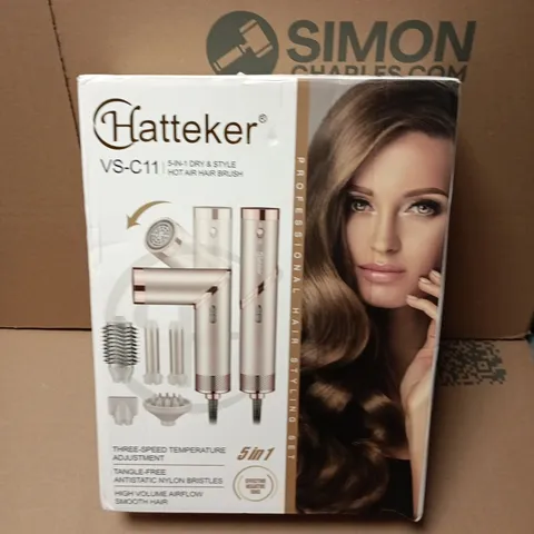 BOXED HATTEKER VS-C11 5-IN-1 DRY & STYLE HOT AIR HAIR BRUSH