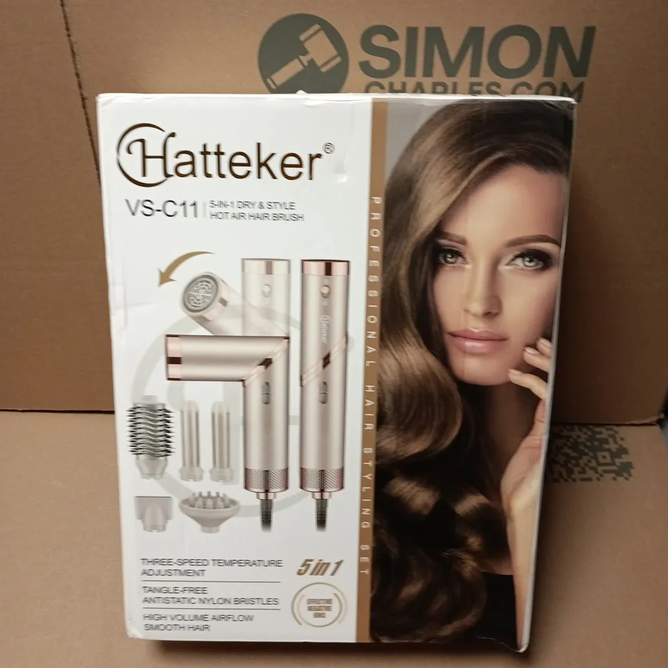 BOXED HATTEKER VS-C11 5-IN-1 DRY & STYLE HOT AIR HAIR BRUSH
