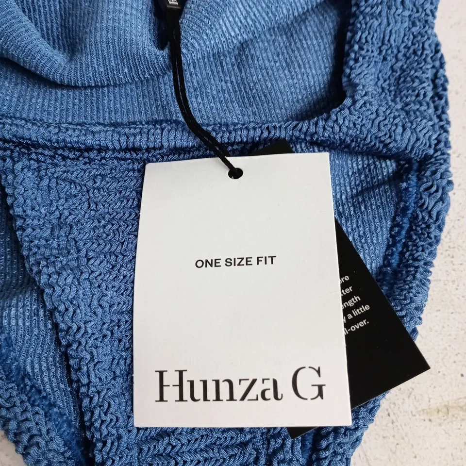 HUNZA G BLUE ONE SIZE FIT SWIMWEAR BODYSUIT