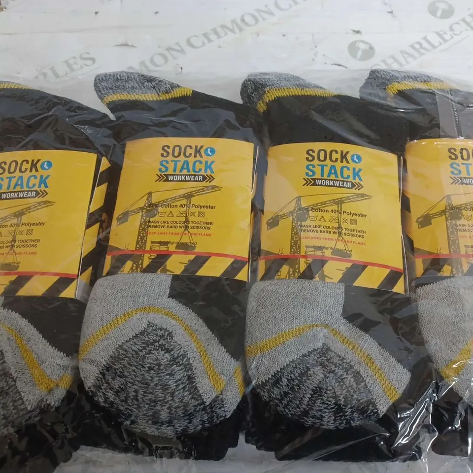 SEALED SET OF 12 SOCK STACK WORKWEAR SOCKS - UK 6-11